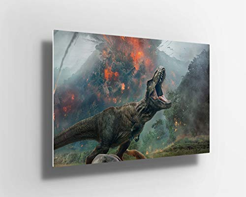 Jurassic Dinosaurier T Rex Tyrannosaurier Rex Metallposter Kinder Wandkunst | Leinwand | Metall Poster Schild | Geschenk m364 (A2 (60 x 40 cm)