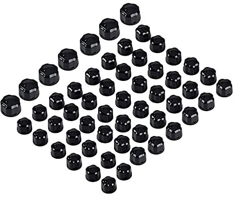 Bid4ze Lot de 55 cache-boulons de moteur pour Harley Touring Street Glide Electra Glide Road King Road Glide 1999-2016, Softail 1999-2017 Noir