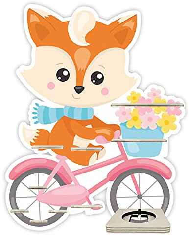 Farbklecks-Collection Musikboxregal Fuchs auf Fahrrad