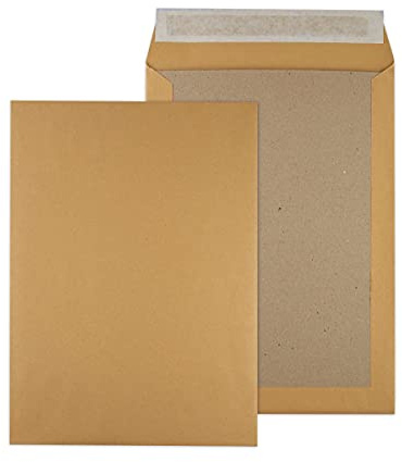 MASHPAPER Papprückwandtaschen braun C4 ohne Fenster | DIN C4 229x324 mm | 120 g/m² Papier 450 g/m² Rückseite | 25 Stück | stabiler Versand