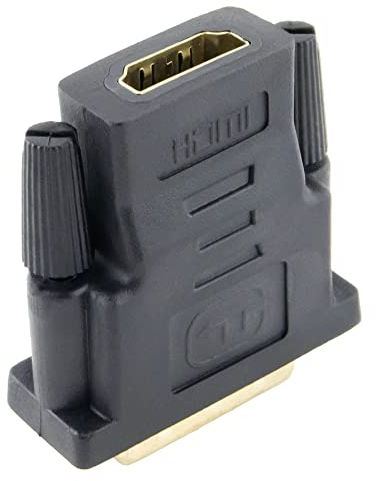 SeKi HDMI Adapter; HDMI A Buchse auf DVI-D (24+1) Stecker; Bidirektionaler DVI-Stecker auf HDMI-Buchse; vergoldete Kontakte - Schwarz