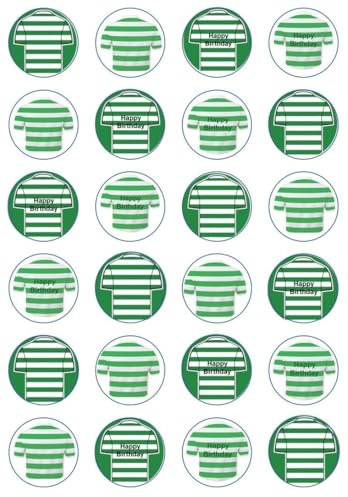 24 Rice/Wafer Paper Edible Cupcake Toppers (Football Team - Design A)