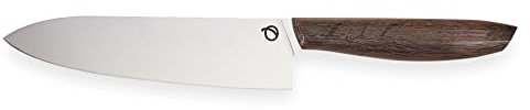 Olavson® Chefmesser Küchenmesser 18cm lange Klinge aus Hightech ELMAX Stahl, rostfrei und extrem scharf, mit Edelholzgriffen aus Europa, made in Solingen, Germany (Räuchereiche, Holz)