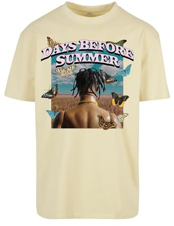 Mister Tee Upscale Unisex T-Shirt Days Before Summer Oversize Tee, T-Shirt mit Aufdruck, Oversized Fit, Baumwolle, Soft Yellow, XXL