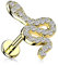 Treuheld® Labret Piercing mit Kristall Schlange | 2 Größen | 3 Farben [6.] - gold - 1.2mm x 8mm