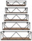 HORLIMER Juego de 5 Estanteria Pared con Varillas Metálicas Negro y Tablero de Madera Marrón, Rustic Baldas Pared para Baño, Entrada Recibidor, Cocina, Salon, Oficina