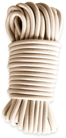 TECPLAST Sandow élastique Ivoire 50 mètres 9SW - Qualité Pro - Tendeur pour bâche de diamètre 9 mm