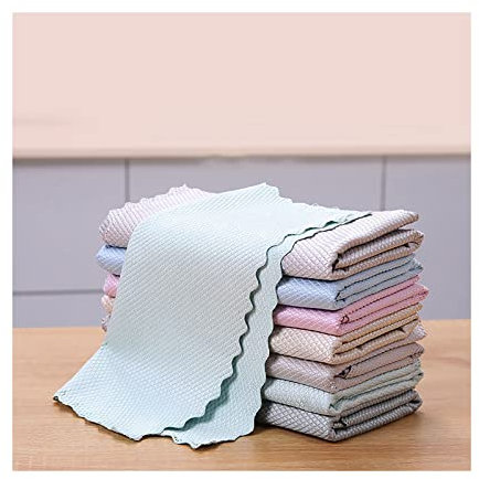 Mikrofasertücher Mikrofaser Putztücher Mikrofasertücher Fishscale Multifunktion Reinigungstücher Fusselfreie Reinigungstücher Fischschuppen Mikrofasertücher Lappen Gläsertuch für Auto 16 Stück