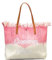 CORIOS Damen Canvas Handtasche Sommer Strand Tasche Böhmische Tote Beutel Große Schultertasche Casual Henkeltaschen Bunte Gestrickte Tasche für Reise Urlaub Strand Täglicher Gebrauch Rosa
