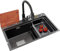 ANSNOW Fregadero de Cocina de Acero Inoxidable de Calibre 18/Gris Oscuro/78 * 46 * 24Cm