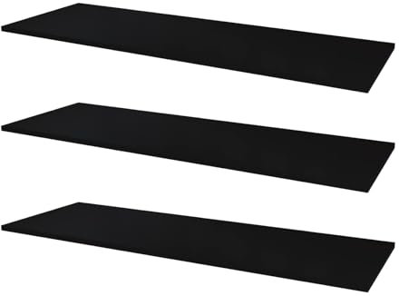 SoDREAMER 3 Stück Wandregal 18 mm, 30 x 120cm schwarz | Hängeregalen | | Bücherregale | Dekorative Regale | Regale für Wohnzimmer, Büro, Schlafzimmer, Kinderzimmer | ABS-Kante | Laminierte Platte