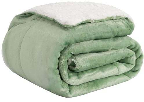 Basisstoff Cloudy Decke Sofa Kuscheldecke warm Sherpa Couchdecke mit Ecktasche Grün Gr. 150 x 200 cm