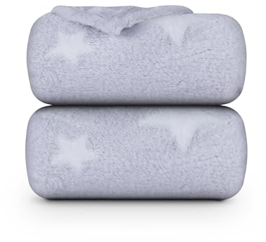 Bestlivings Kuscheldecke - leuchtende Flanell Decke 150x200cm (Grau) Flauschige Leuchtdecke Wohndecke für Mädchen Jungen Kinderzimmer, Tagesdecke Oeko-TEX