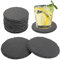 ASelected Lot de 8 sous-Verres Ronds en Ardoise de 10,2 cm en Pierre Noire pour café, bière, Tasse à vin, Bar, Maison