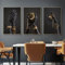 YLHKME Tableau Africain Femme,Noir Et Or Affiche Toile Tableau Decoration Murale Salon,pour Chambre Cuisine Bureau, Deco Maison, sans Cadre (B-Frameless,3X20X30CM)