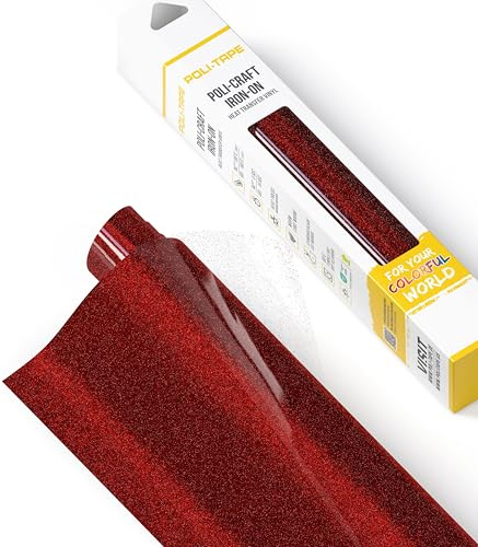 POLI-FLEX® PEARL GLITTER® - Glitzerfolie für Textilien – Flexfolie mit Glitter-Effekt zum Aufbügeln, Plotterfolie für DIY Shirts, Burgund, 30,5 cm x 61 cm