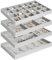 Jenseits Schmuck-Organizer, Schubladeneinsatz, stapelbar, Samt, Schmucktablett, Organizer, Vitrine, Aufbewahrungsbehälter, Ohrringhalter, Halskette, Uhr, Armband, Zubehör, Ringablagen, Geschenk für