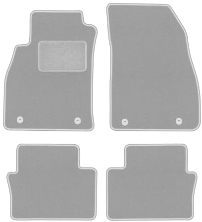 Velours-Fußmatten passend für Opel Insignia A 2008-2017, Grau, OSLO | passend für Limousine/Kombi/Grand Tourer/Liftback; Velours-Teppich (Polypropylen), ca. 6,5 mm
