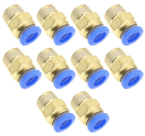 LT Easiyl Raccordo A Pressione Pneumatico Dritto Da 10 Pezzi Da 1/4 Pollici Maschio A Diametro Esterno Del Tubo Da 8 Mm Spingere Per Collegare Rapidamente l'aria Compressa