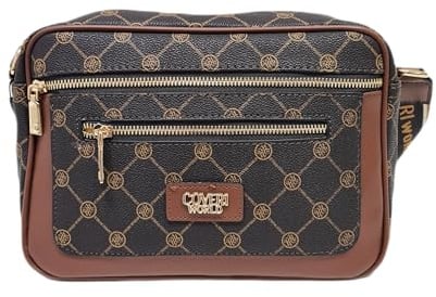 Damen-Handtasche mit Schulterriemen Francesina aus Kunstleder, personalisierter Druck, mehrere Taschen, verstellbarer Schultergurt aus Stoff, personalisierbar, Art.80011, Maße: 27 x 20 x 10 cm, Marke