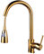 Homelody Grifo Cocina Grifo De Cobre Para Cocina Grifo De Agua Fría Y Caliente Lavabo Plano De Tres Vías Para Verduras Fregadero Grifo Giratorio Extraíble Dorado