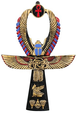 Ägyptisches Ankh Kreuz Wanddeko 20 cm - Hieroglyphen, Hochwertige Deko