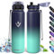Trinkflasche Edelstahl, 500ml BPA-Frei, Trinkflasche Kinder, Auslaufsicher, Thermoskanne, Doppelwandige Isolierung, Thermosflasche, 18/8 Edelstahl, Thermoskanne für Wandern, Laufen, Schule, Fitness