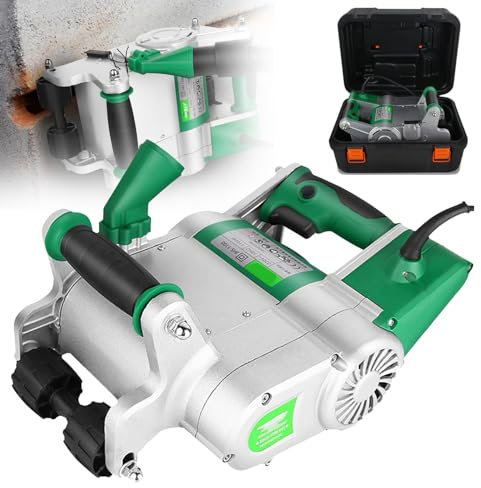 1100W Electric Wall Chaser, 25 35Mm Width Wall Groove Cutting Machine 2000Rpm, Dust Free Operation Wall Slotting Machine Cement Sand Brick Cutter Carry Box for Brick, Ground and Rebar