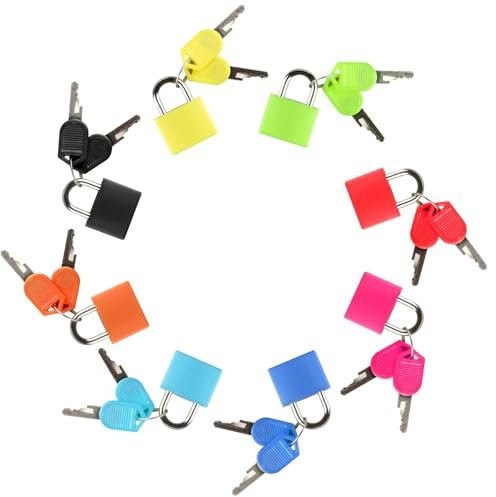 8 STK Kleines Vorhängeschloss mit Schlüssel, 8 Farben Gepäckschloss, Gepäckschlösser mit Schlüssel, Klein Kofferschloss, Mini Sicherheitsschloss für Gepäck Reisetaschen Koffer Schloss Reiseschloss