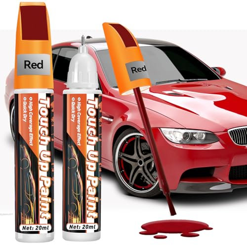 prowithlin Reparador Arañazos Coche - 40ml, Paquete de 2 - Bolígrafo de Pintura para Coche Dos en Uno, Rápida Reparación de Arañazos en Coches (Rojo)