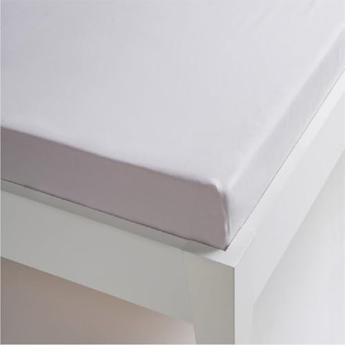 SEDALINNE - Sábana Bajera Franela Ajustable 100% Algodón - Cama 90x190/200 cm - Tejido de Invierno - Color Blanco
