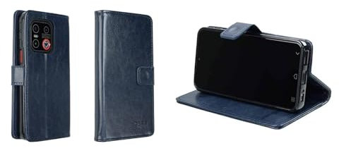 caseroxx Bookstyle Handytasche für Emporia SMART.6lite / E6.lite in blau – Klapphülle mit Kreditkartenfächern, Magnetverschluss, Standfunktion & Rundumschutz für Display und Gehäuse