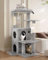 Globlazer Árbol para Gatos, Rascador para Gatos con Doble Capa Nidos, Grandes Plataformas Acolchada, Postes Rascadores Sisal, Pompones Juquetes Gatos, Torre para Gatos Grandes (FC50, Gris Claro)