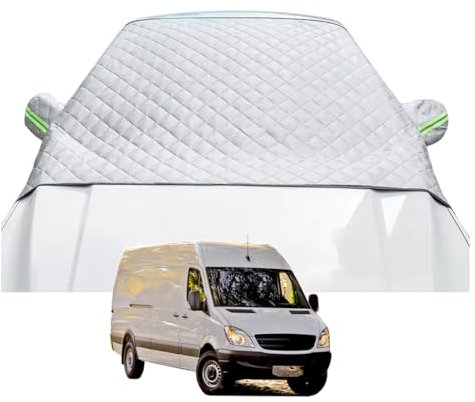 NUOKEI Frontscheibenabdeckung Auto Windschutzscheiben Abdeckung für Sprinter 907 910 VS30 2018-2023 Scheibenschutz Sonnenschutz für Winter Sommer Schnee EIS Frost Sonne Uv Staub