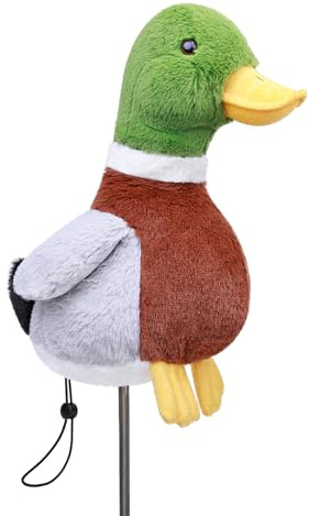 Funny Mallard Duck Golf Headcover, Animals Plush Golf Club Head Covers 11in, Small Size Fits Hybird and Irons, Large Size Fits Standard 460cc Driver Head