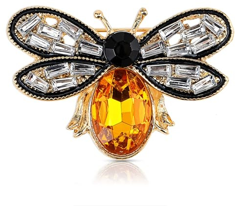 Broches et épingles en forme d'abeille pour femme, petites broches vintage avec strass - Bijoux en forme d'abeille - Épinglettes de Pâques - Broche élégante en cristal coloré - Accessoires d'animaux