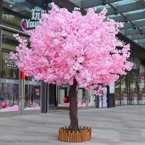 Grand Cerisier Artificiel Japonais en Fleurs Roses - Décoration De Cerisier en Fleurs - Décoration De Fleurs De Cerisier en Soie Faite À La Main pour Événement De Mariage,(1.2 * 1.2m)