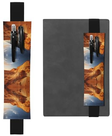 Porte-stylo en cuir noir avec imprimé WZYWHJ Yadan - Bande élastique en cuir PVC de qualité supérieure pour cahiers, journaux et planificateurs