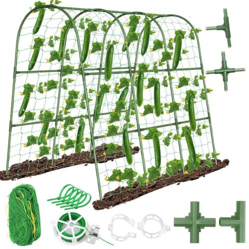 U-Form Garten Rankhilfe Outdoor Garten Bogen Rahmen 120x120cm Gurke Rankgitter Faltbar Tunnel für Anbau von Reben für Hochbeet Pflanzen