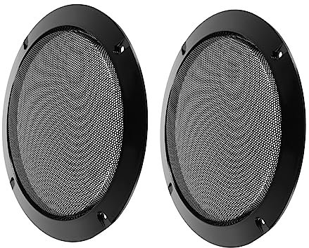 QUMIIRITY Grille De Protection du Haut-Parleur 6,5 Pouces Noire 2 Pièces pour Enceinte Auto Et Mini Haut-Parleur Portable