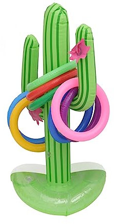 1 Ensemble Jeu Gonflables Forme de Cactus avec Anneaux pour Activités