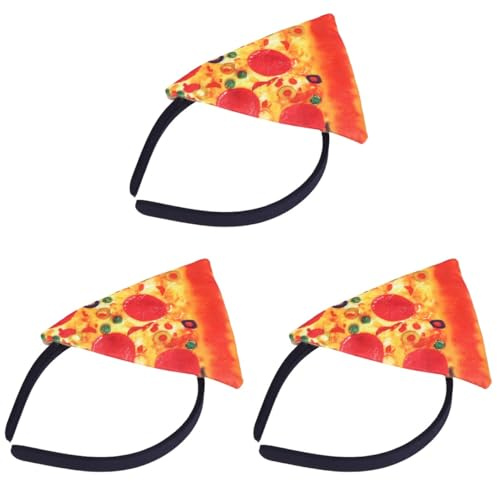 Healvian 3 Stück Pizza Haarreif Halloween Haarreif Pizza Kostümm Leichtes Stirnband Auffälliges Food Cosplay Haarschmuck für Karneval Halloween-Cosplay-Kostüm