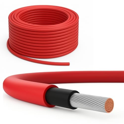 PremiumX Solarkabel 10m 6mm² H1Z2Z2-K - 1500V DC Solar Kabel - verzinntes Kupfer - UV-beständig & flexibel - PV Solarleitung für Solaranlage, Modul, Wechselrichter - Rot - inkl. 0% MwSt.