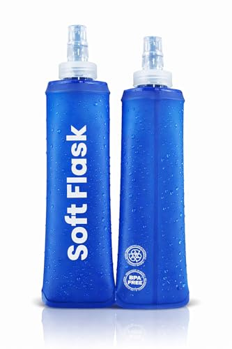 JGR SELECT Botella Plegable - Pack 2 Unidades Soft Flask TPU BPA Free - Bidón Agua Trail Running Flexible Silicona – Botella Hidratación para Chaleco Running, Senderismo, Ciclismo