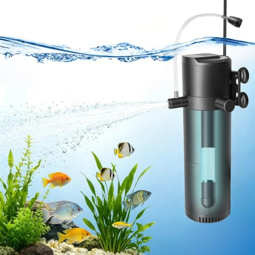 Filtro interior para acuario, filtro 5en1 con esterilizador UV&temporizador