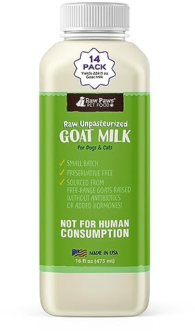 Raw Paws Frozen Raw Goat Milk for Dogs & Cats, 16-oz (14 Pack) - Whole