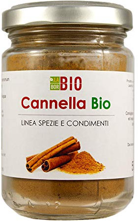 Cannella polvere Bio 50 g vasetto di vetro - 100% Naturale Vegan senza conservanti uso in cucina - LaborBio