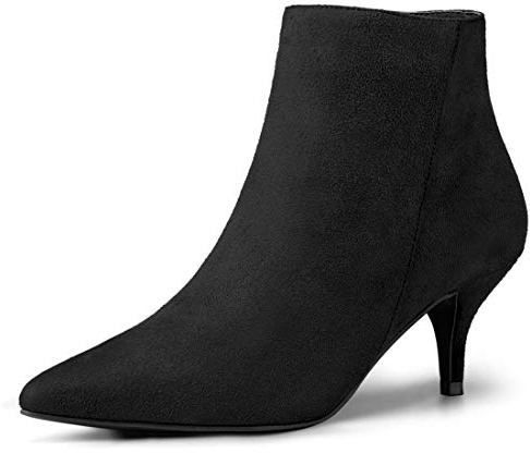Allegra K Bottines Bout Pointu zippées à Bout Pointu pour Femmes Noir 39