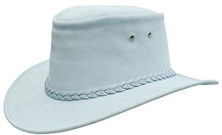 KAKADU Original Australischer Outback Lederhut aus weichem Wildleder in hellblau und rosa- Made in Australia