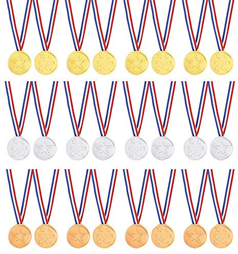 Gewinnermedaillen für Kinder, Kunststoff, Gold, Silber und Bronze, Gewinner Awards, Medaillen, 60 Stück